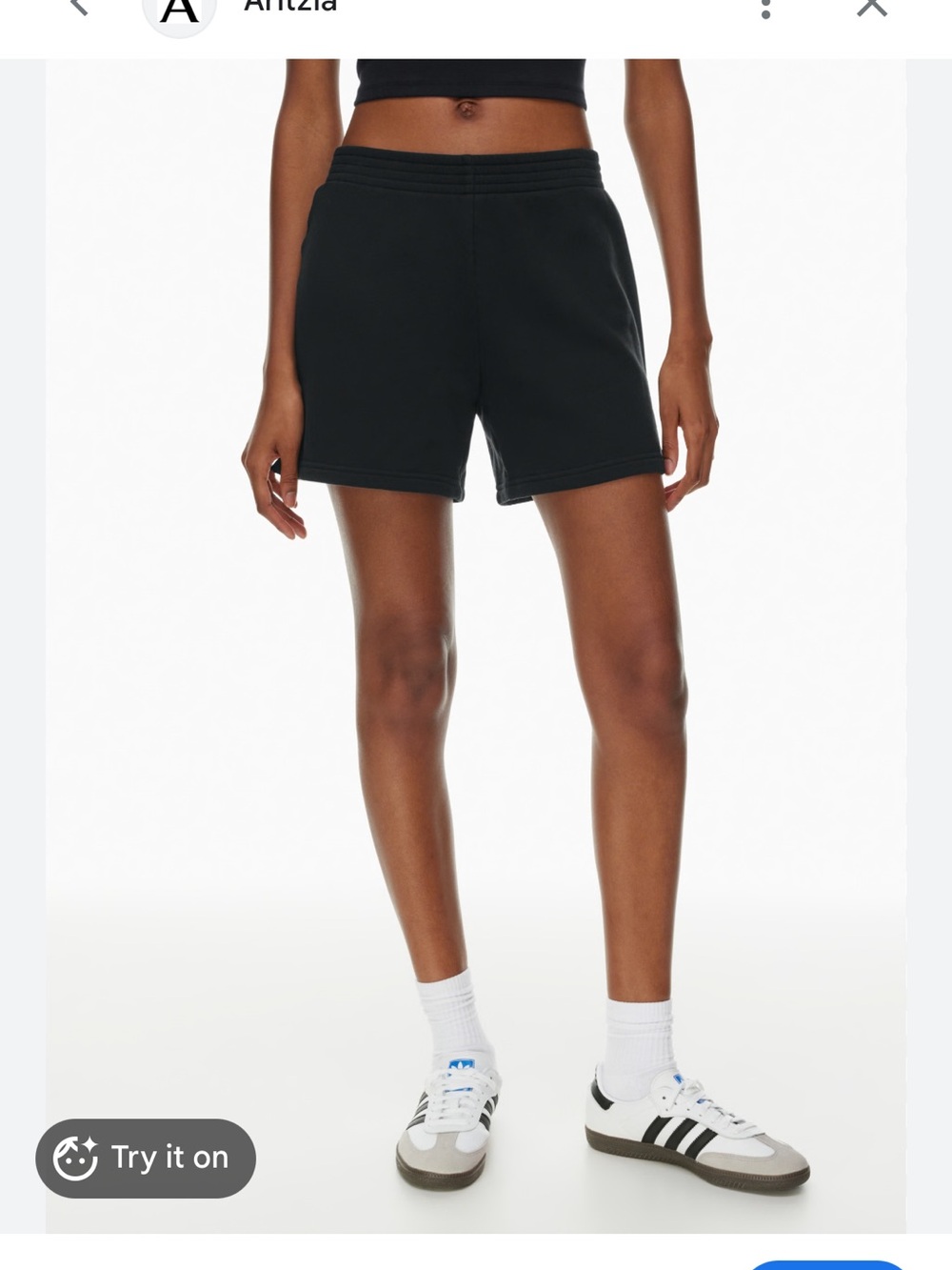 Aritzia Tna Perfect Mid-Thigh Shorts Navy Blue Small NWT